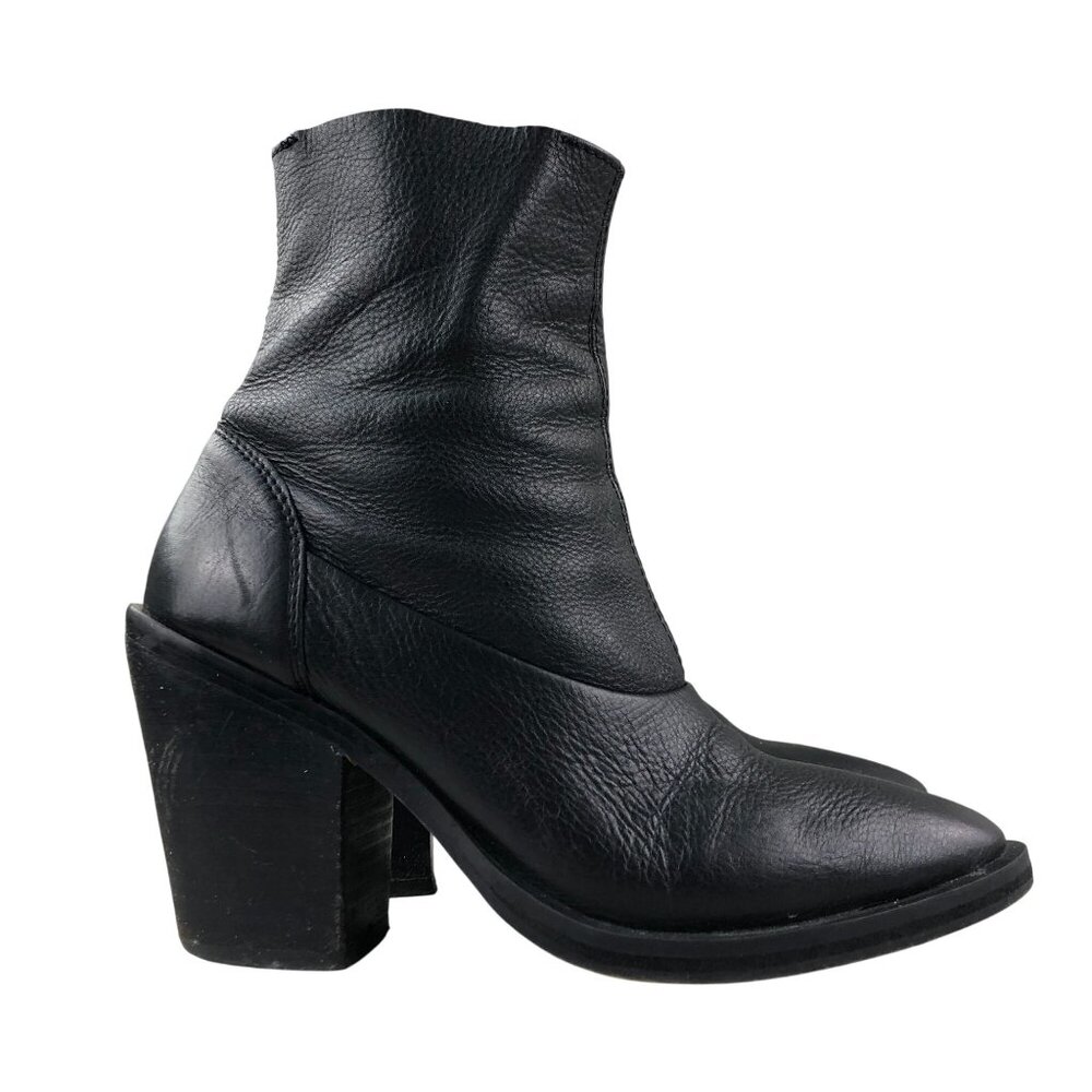 Topshop Women's Size 36** Soft Black Leather High Heel Side Zip Ankle Boots